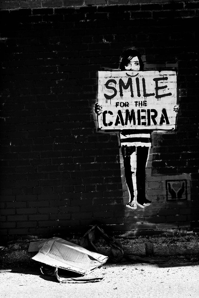 Smile for the camera, graffiti. 4th May 2013, location unknown. 