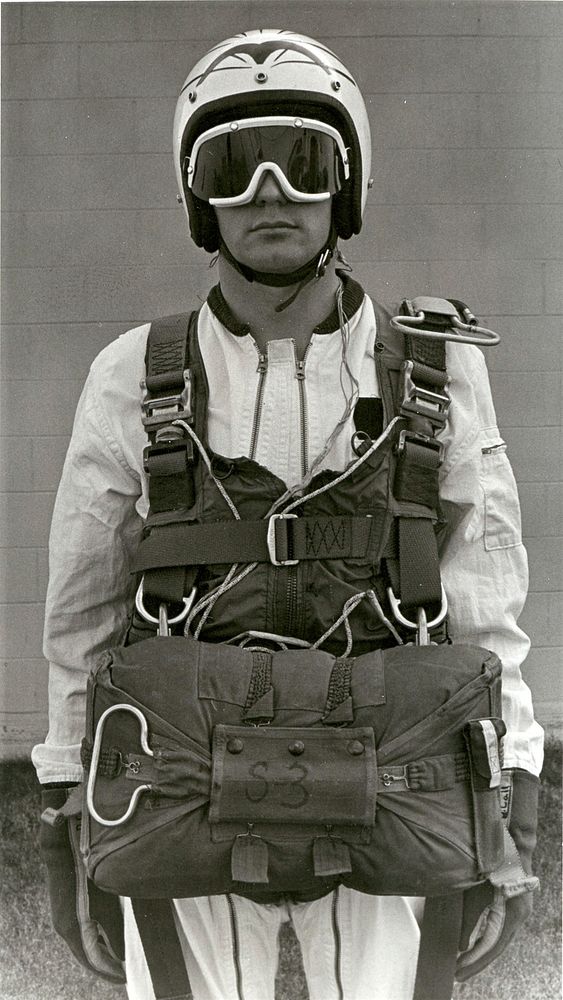 Aerospace physiologist Lieutenant Commander D.W. Call has qualified as a Navy test parachutist. [Portraits.] [Scene.]…