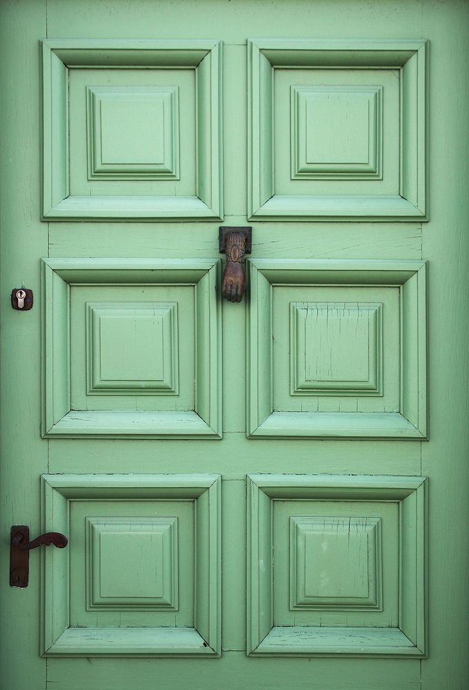 Green door.
