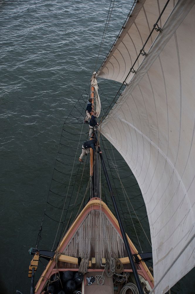 Sailboat aerial view. Original public domain image from Flickr