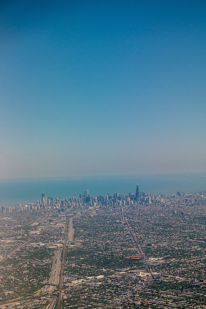 Aerials of Chicago, Illinois from 10,000 feet May 6, 2017. USDA photo by Preston Keres. Original public domain image from…