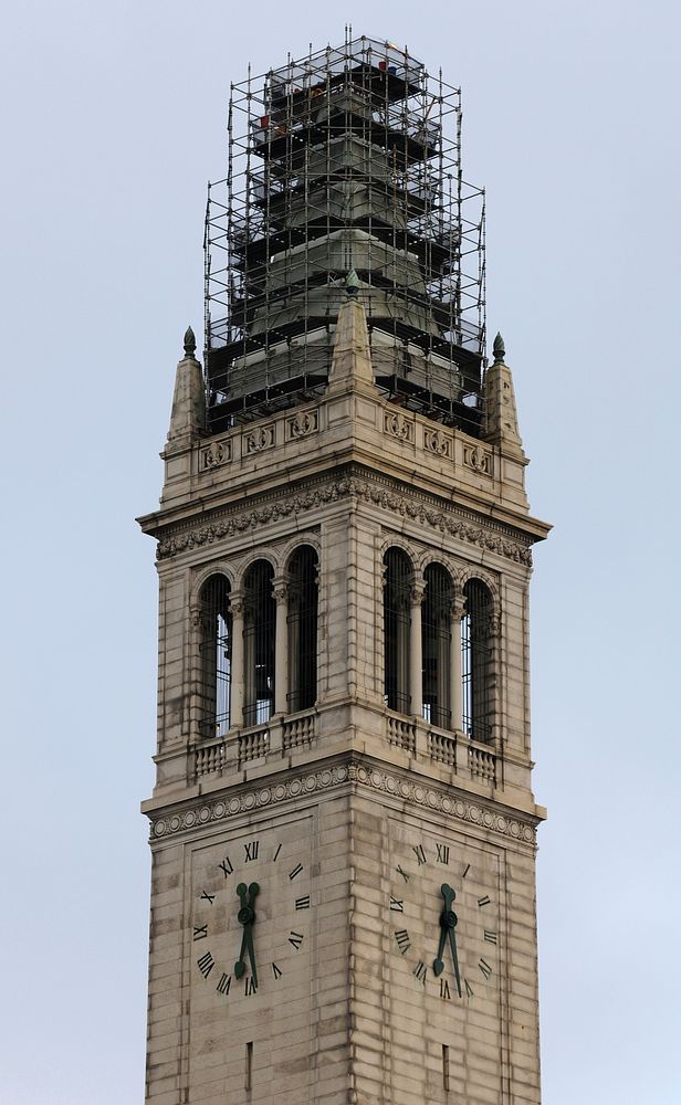 Top of Sather Tower under construction