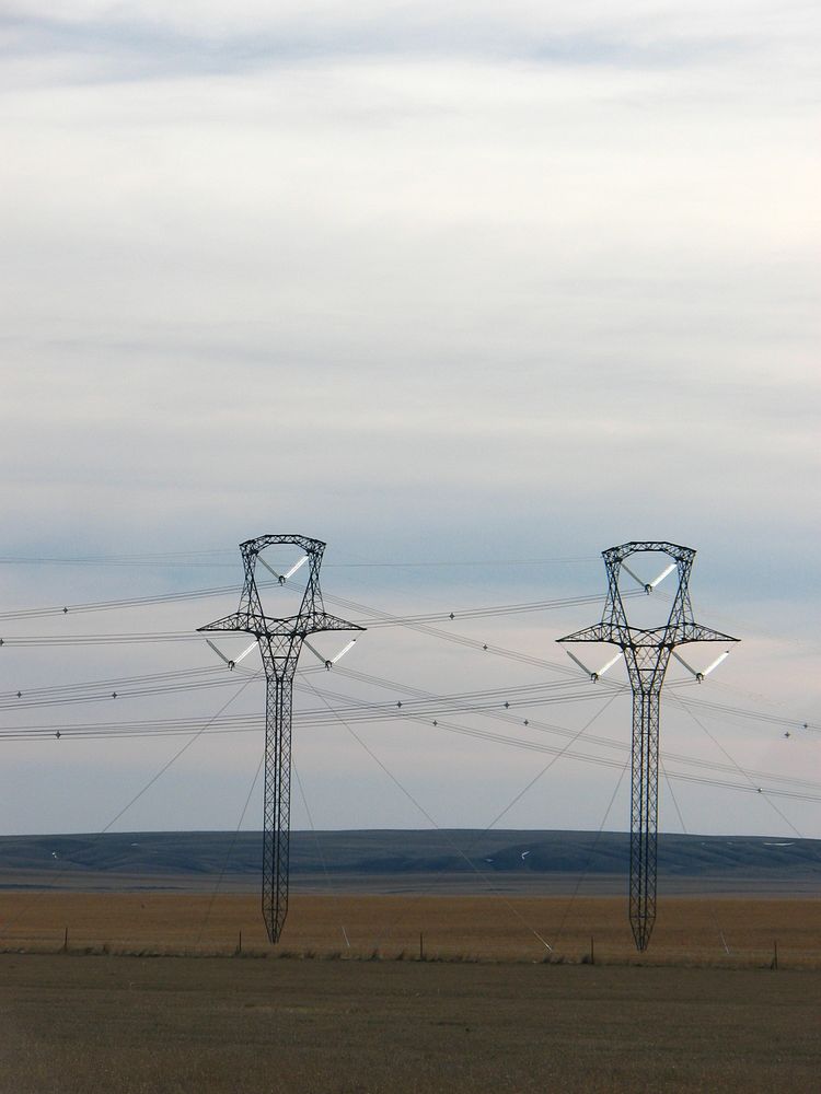 Power lines in central Montana. April 2009. Original public domain image from Flickr