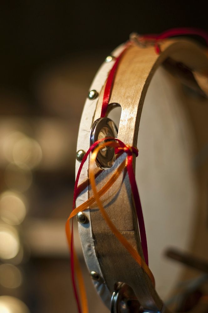 Aesthetic tambourine background. Free public domain CC0 photo.