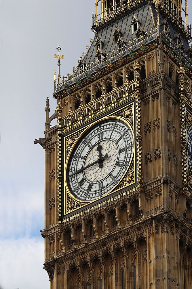 Big ben, clock tower in London, travel background. Free public domain CC0 image.