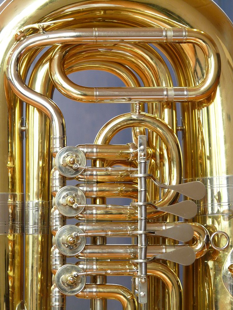 Cornet horn, gold brass musical instrument. Free public domain CC0 photo.