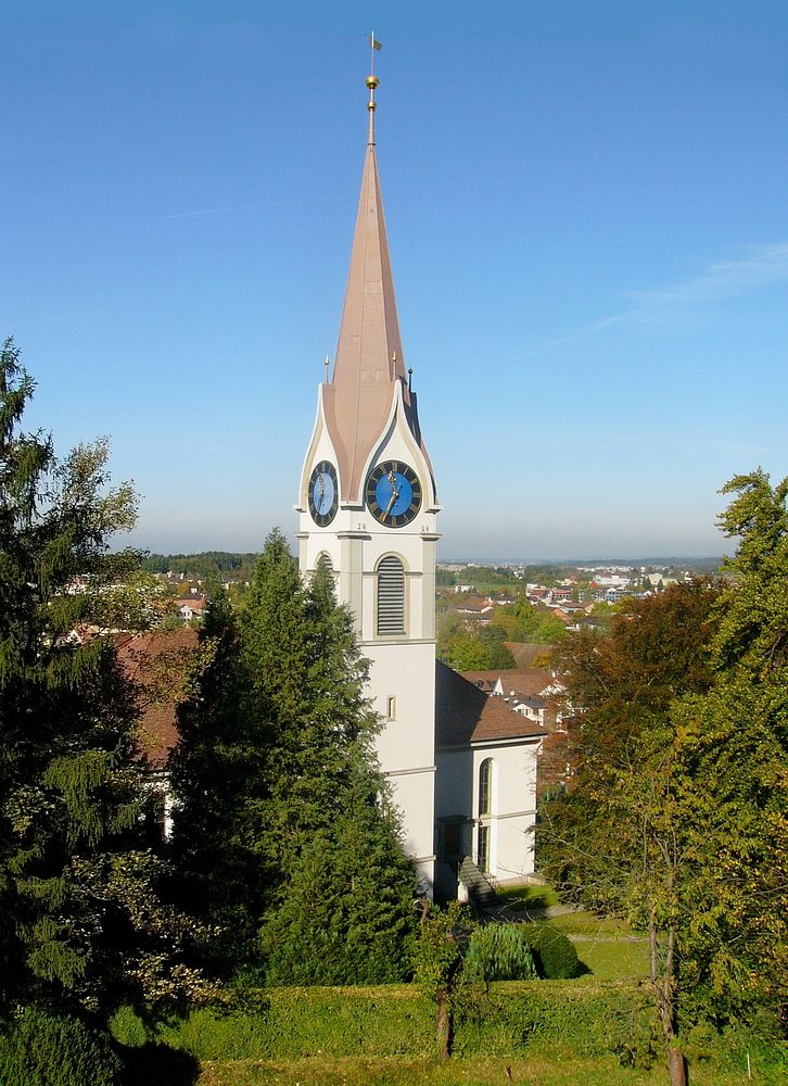 Beautiful church in Switzerland. Free public domain CC0 photo.