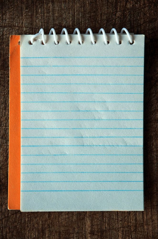 Blank notebook page. Free public domain CC0 photo.