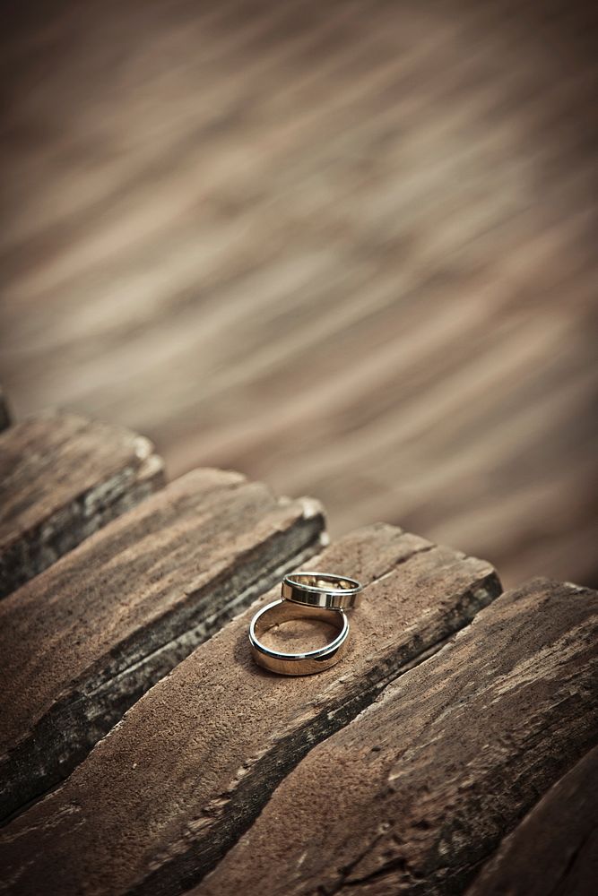Ring on wooden plank. Free public domain CC0 photo.