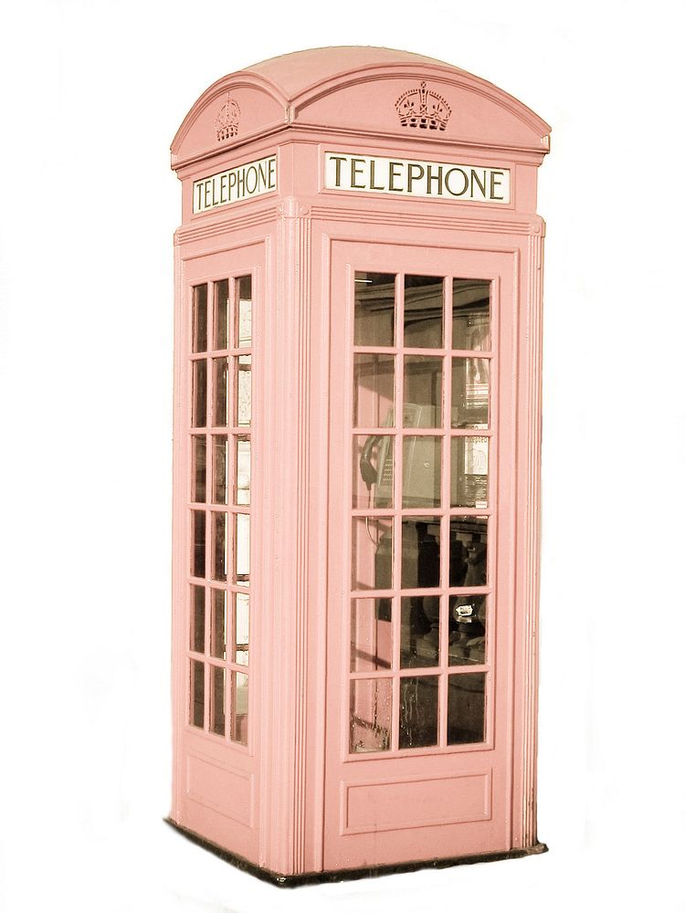 Pink phone booth. Free public domain CC0 photo.