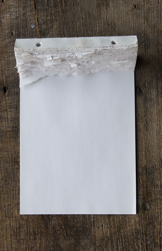 Blank white note paper. Free public domain CC0 photo.