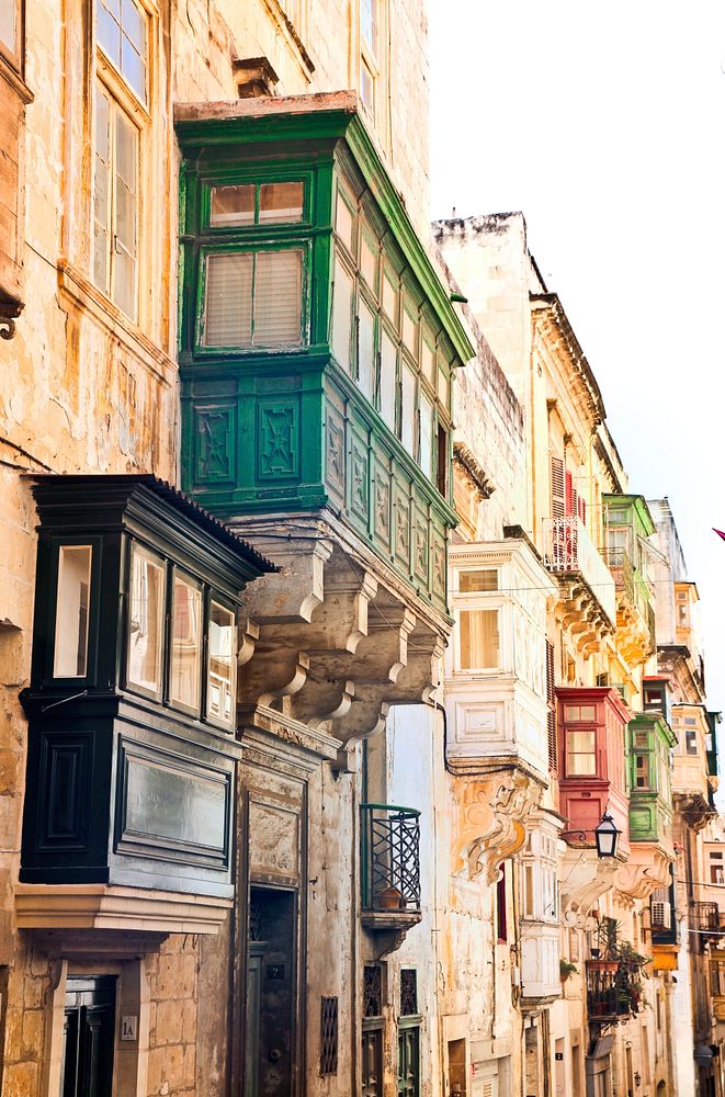 Bow Windows in Valletta, Malta