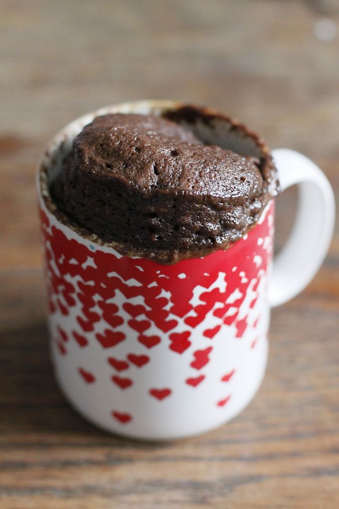 Chocolate mug cake. Free public domain CC0 photo.