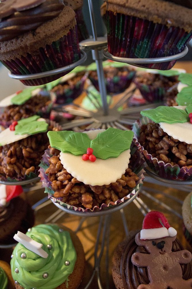 Closeup on Christmas desserts. Free public domain CC0 image.