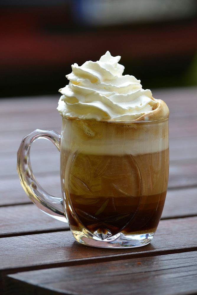 Coffee cup with whipped cream. Free public domain CC0 photo