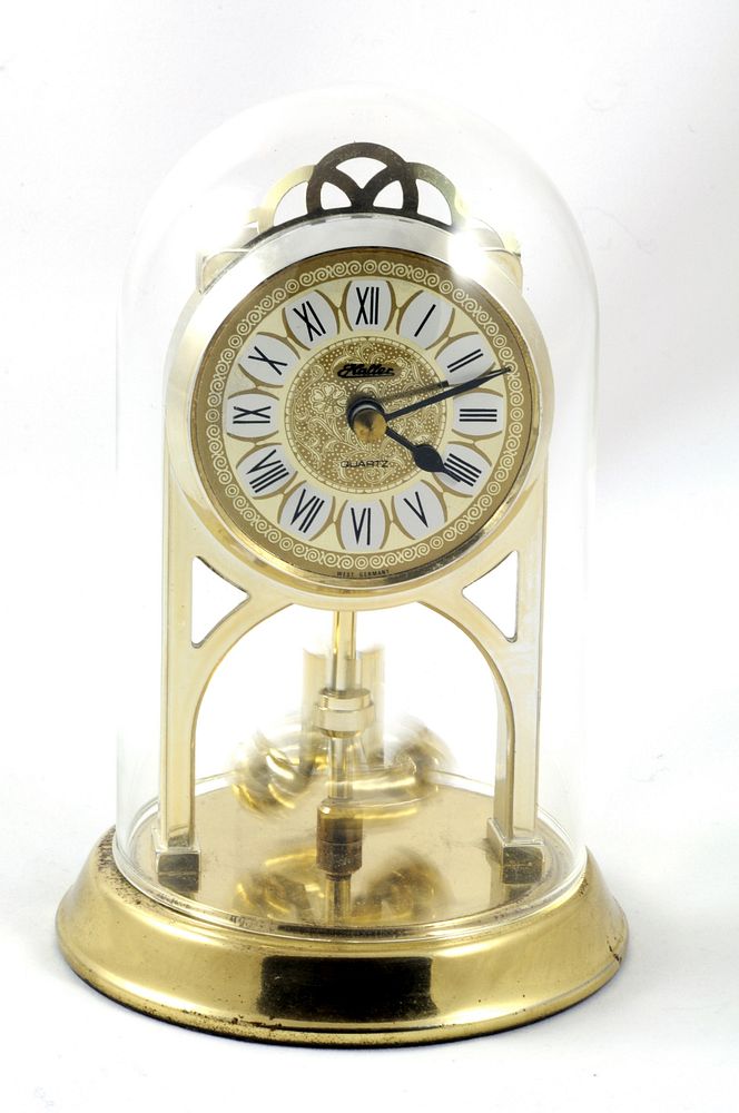 Antique gold clock, timepiece. Free public domain CC0 photo.
