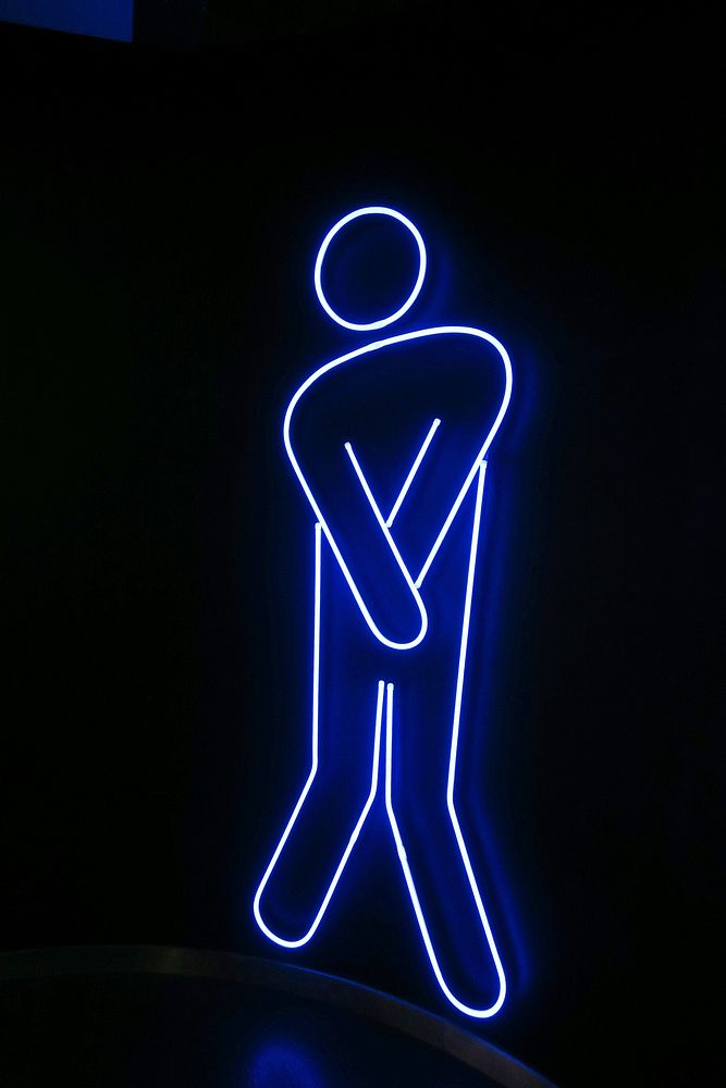 Neon light, toilet sign. Free public domain CC0 image.