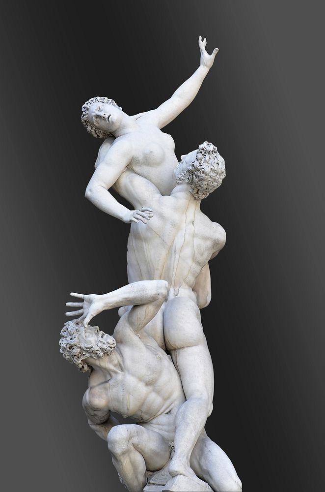 The Rape of the Sabine Women statue. Free public domain CC0 image.