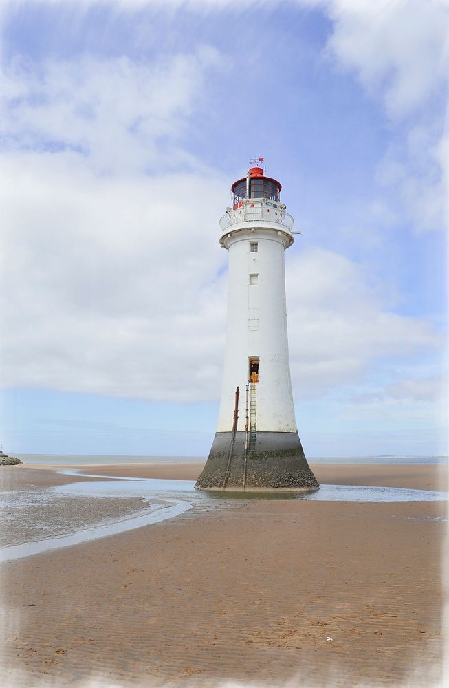 Beach lighthouse in New Brighton. Free public domain CC0 image.