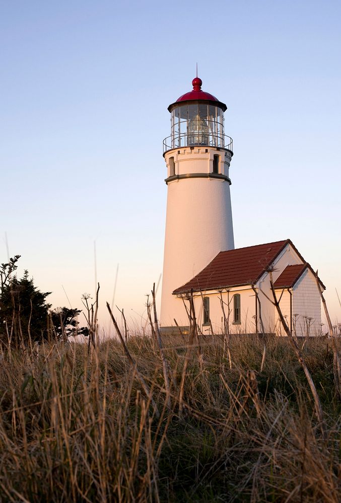 Lighthouse in Bandon Oregon coast. Free public domain CC0 image.