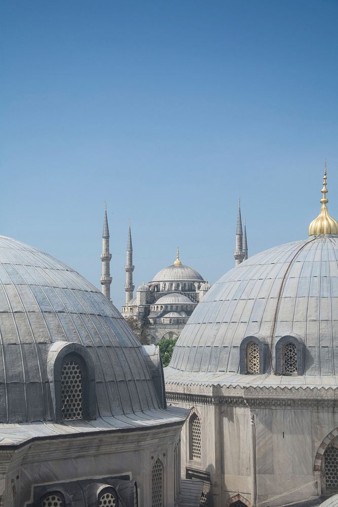 The Blue Mosque roof. Free public domain CC0 photo.