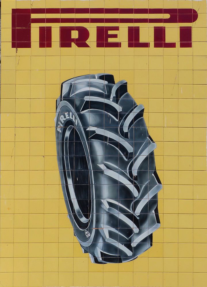 Pirelli tire poster, location unknown, May 2, 2016.