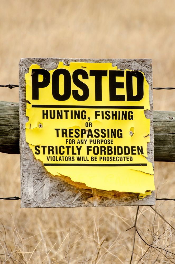 Fishing prohibition warning poster. Free public domain CC0 photo.