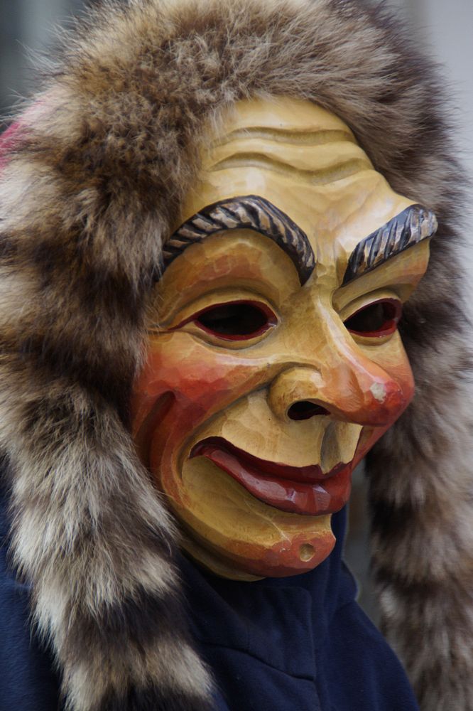 Wooden mask in parade. Free public domain CC0 photo.