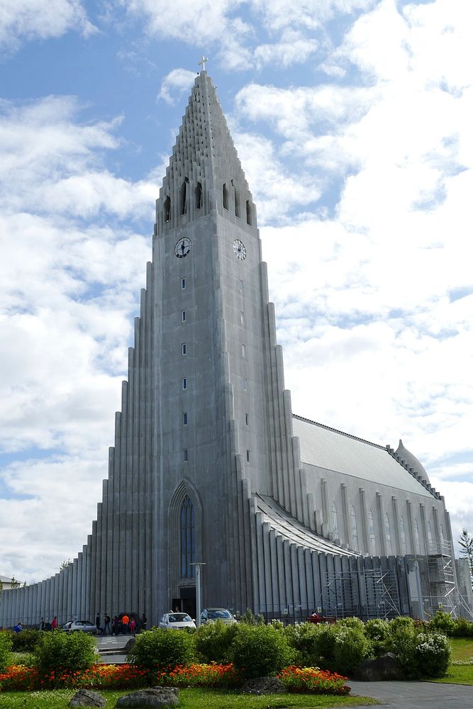 Unique church architecture in Reykjav&iacute;k, Iceland. Free public domain CC0 image.