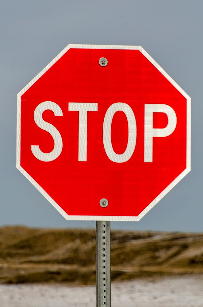 Road stop sign. Free public domain CC0 photo.