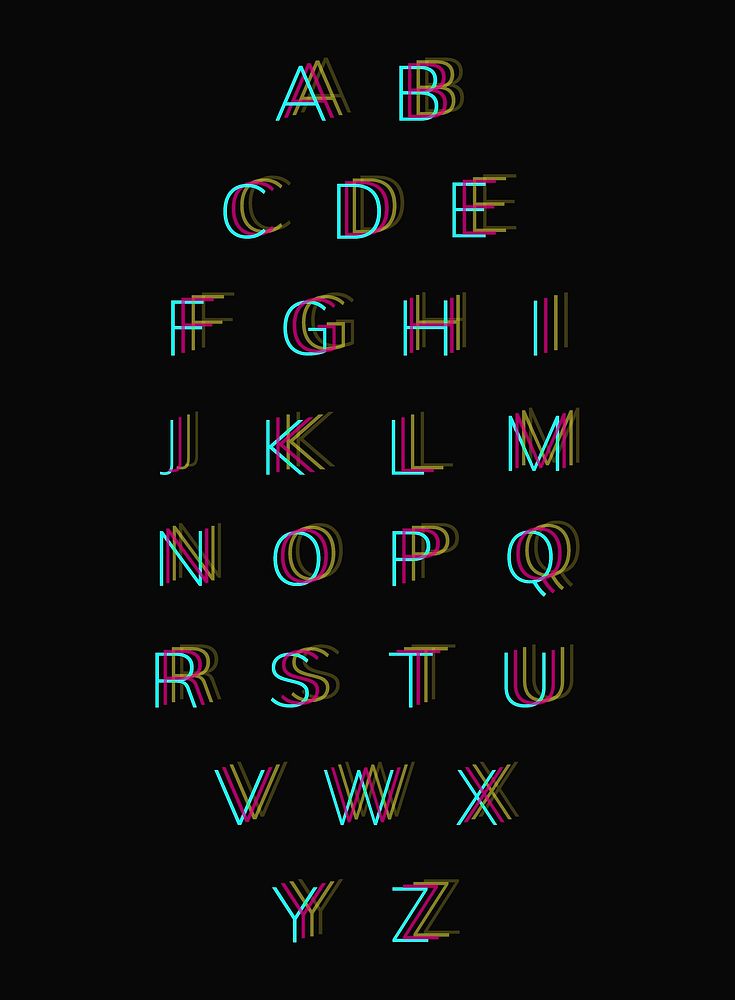 Vector of blurry style letters