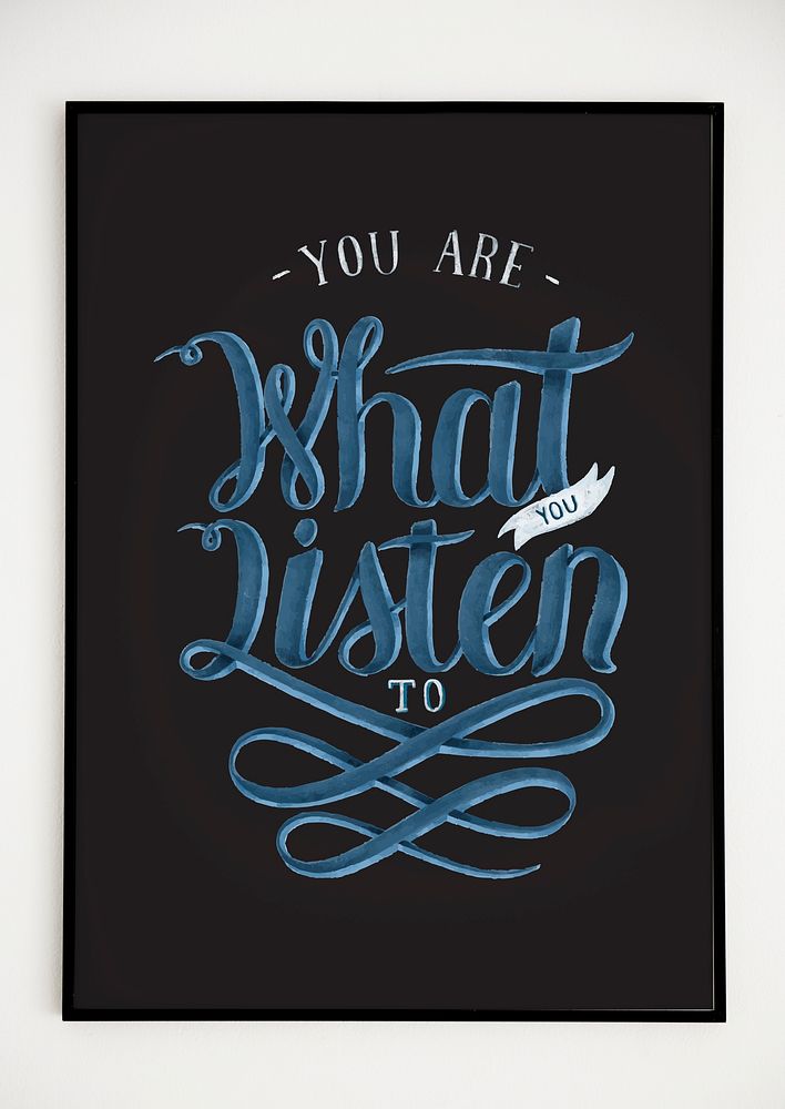 Minimal hand lettering poster with motivation quote