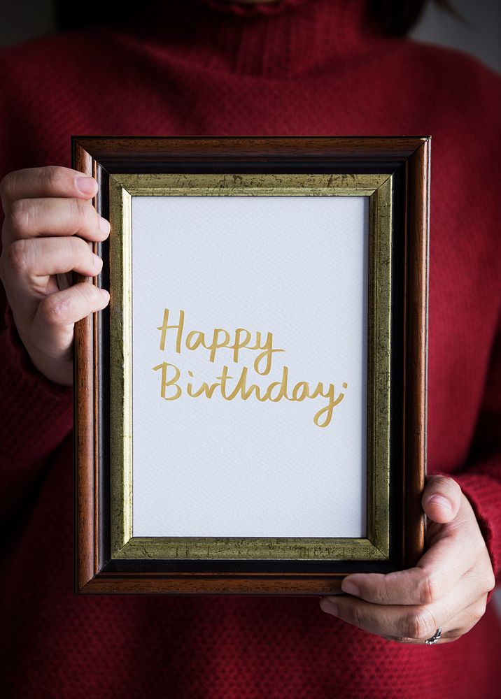 Phrase Happy Birthday in a frame