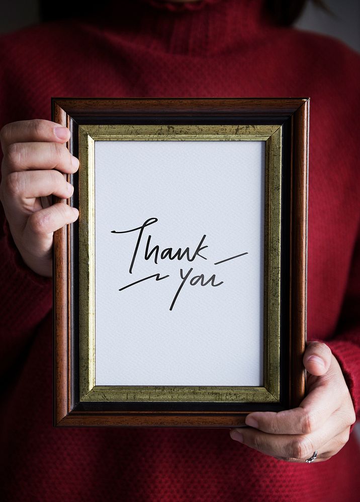 Phrase Thank you in a frame