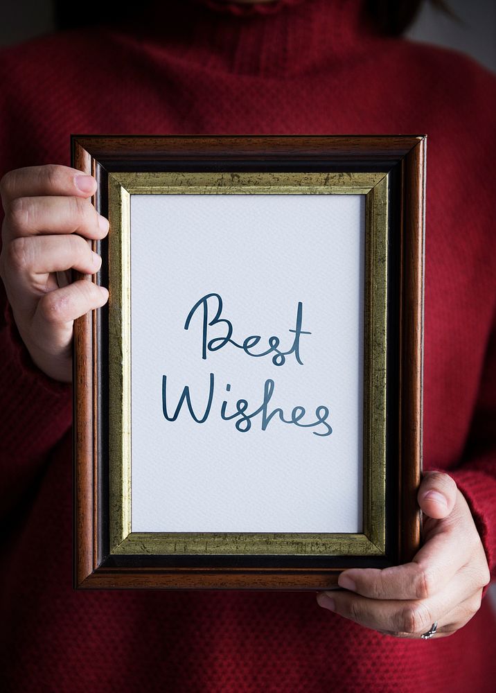 Phrase Best Wishes in a frame