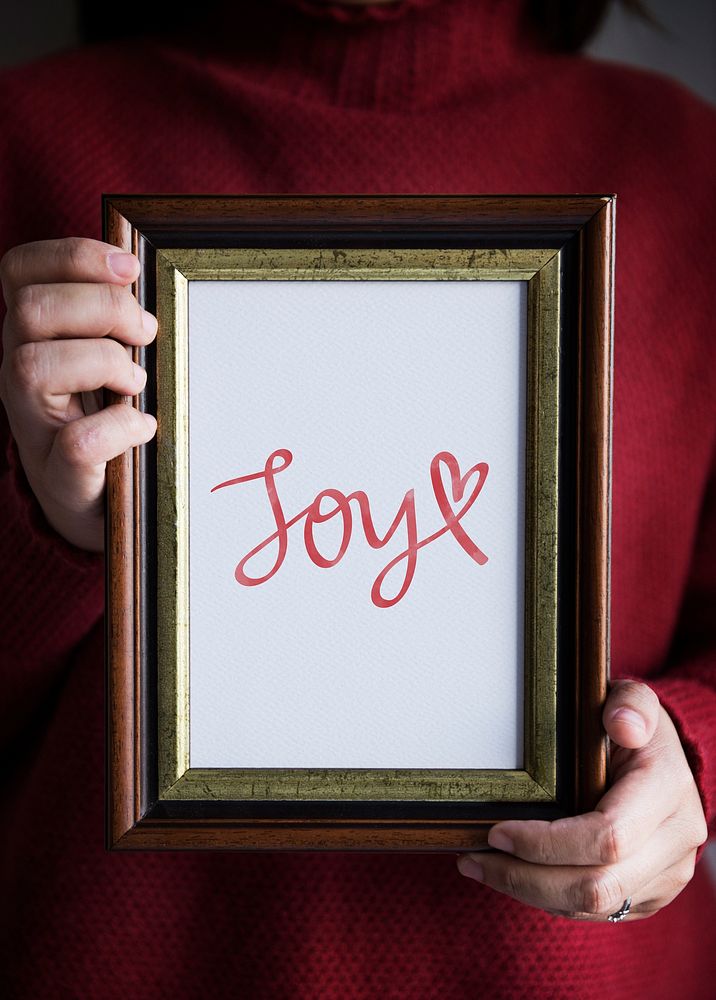 Text Joy in a frame