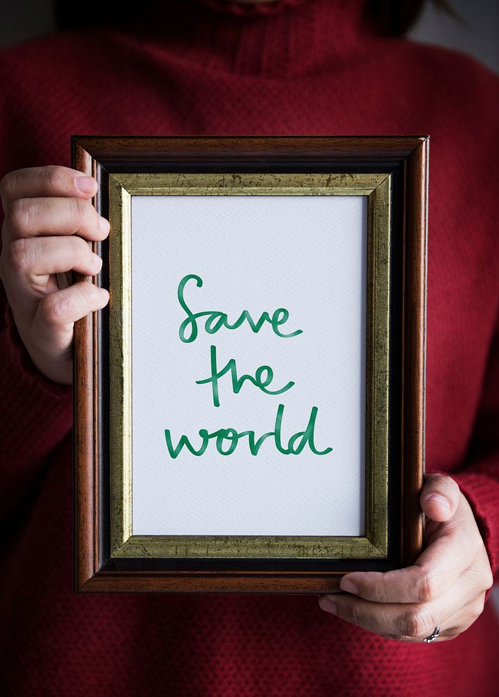 Phrase Save the World in a frame