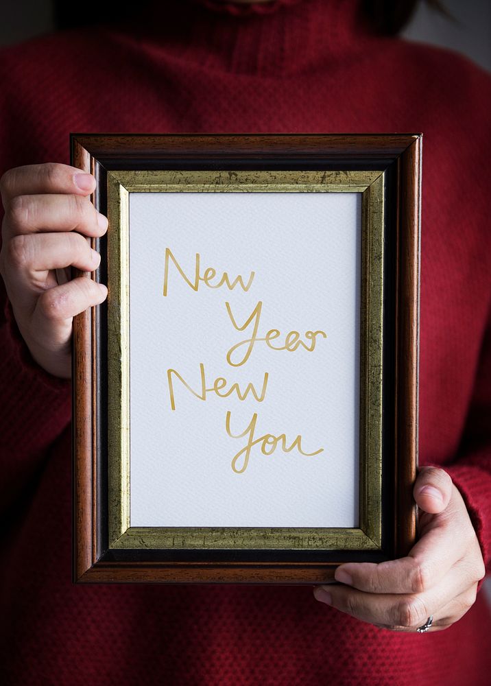 Phrase New Year New You in a frame