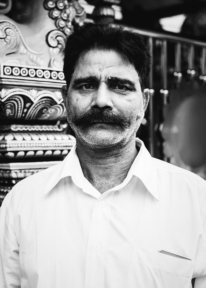 Indian man portrait at the temple