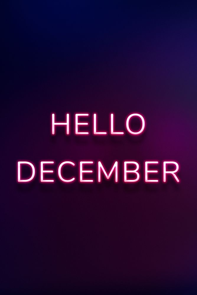 Glowing Hello December typography