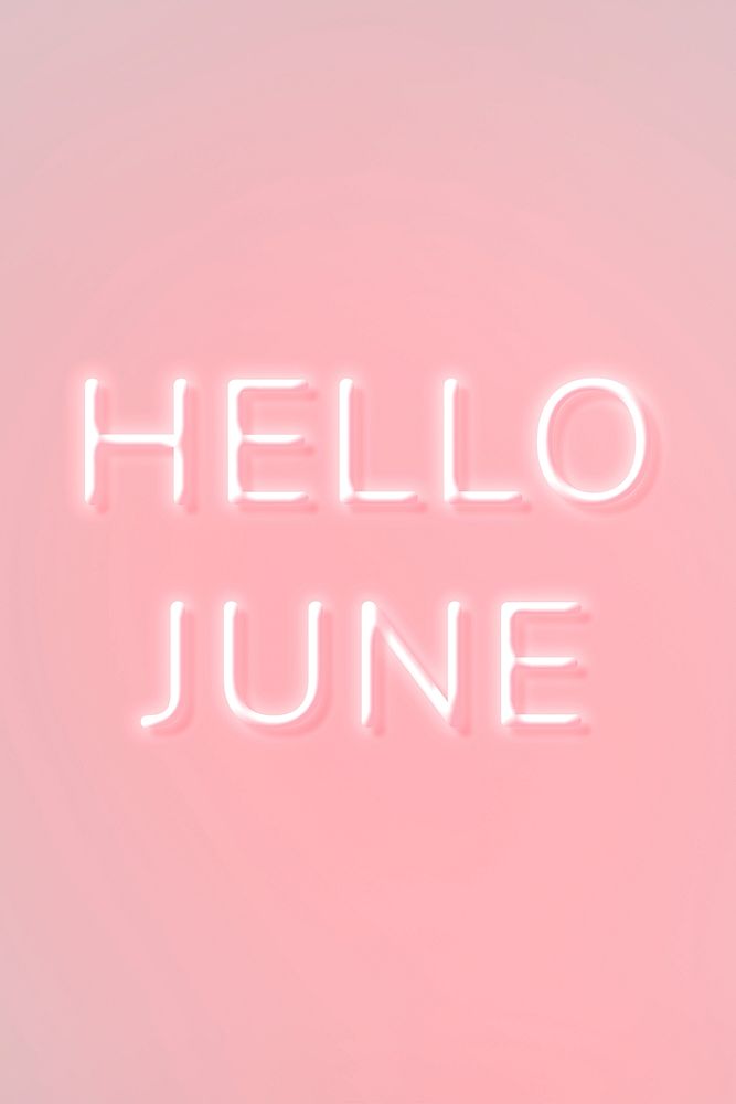 Glowing Hello June typography