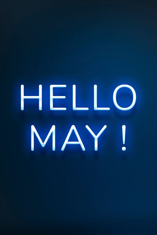 Glowing Hello May! typography