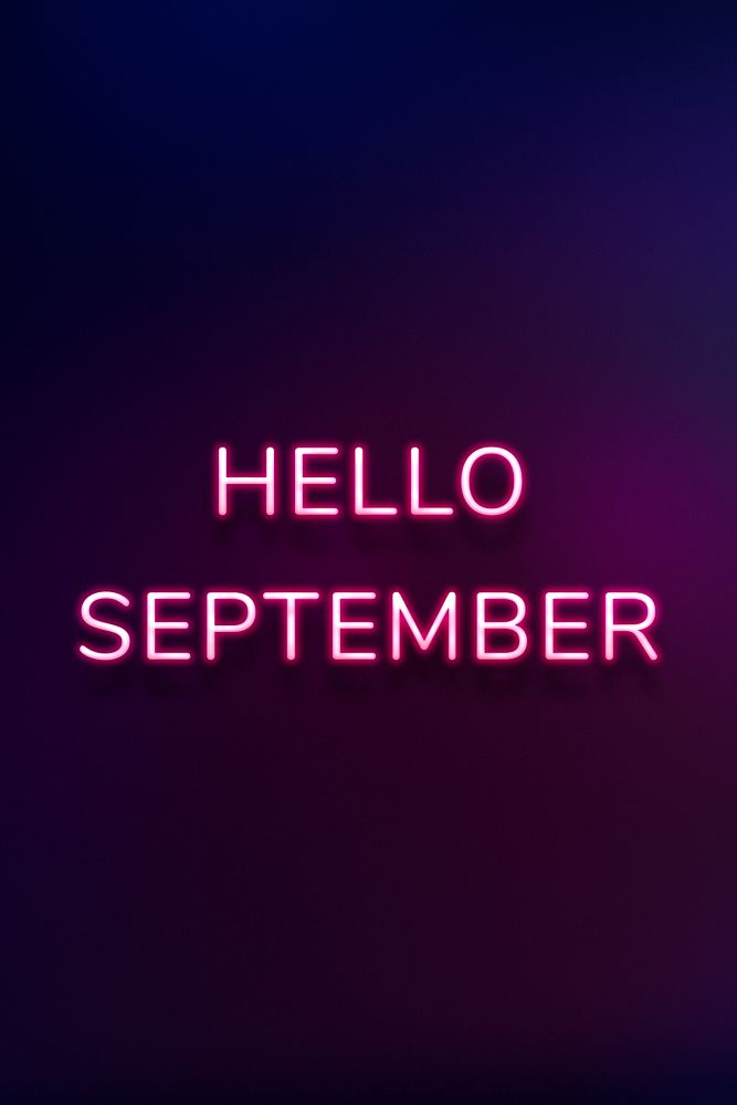 Hello September purple neon sign