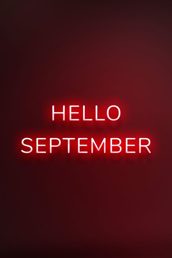 Glowing Hello September typography