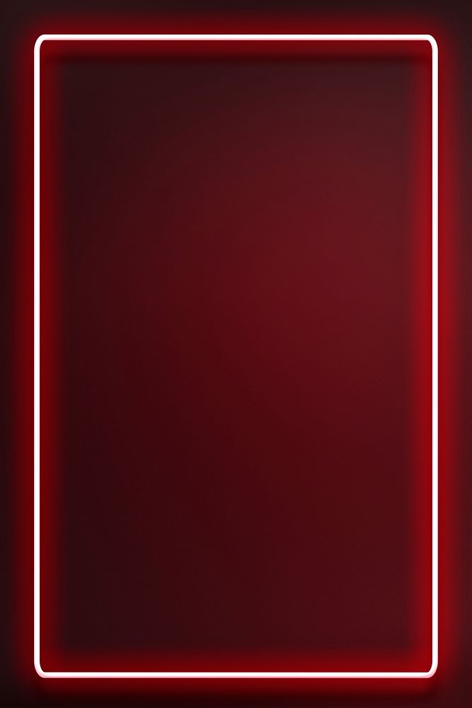 Glowing neon frame on a dark red background