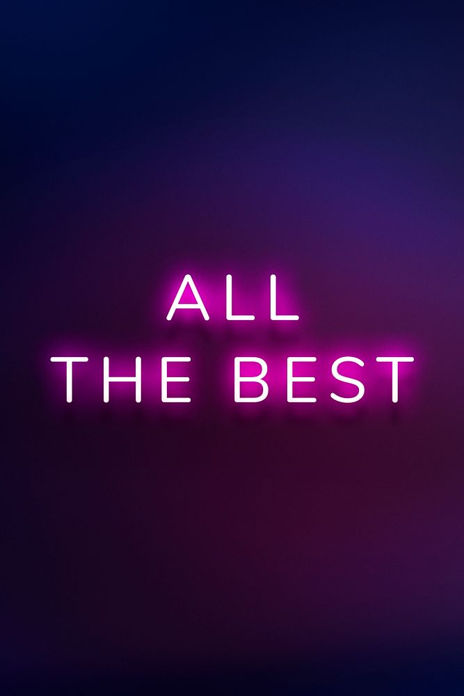 All the best neon pink text on indigo blue background