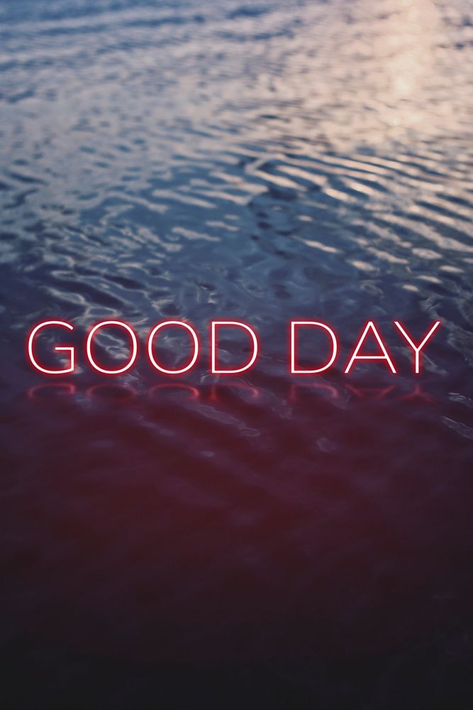 GOOD DAY word pink neon typography
