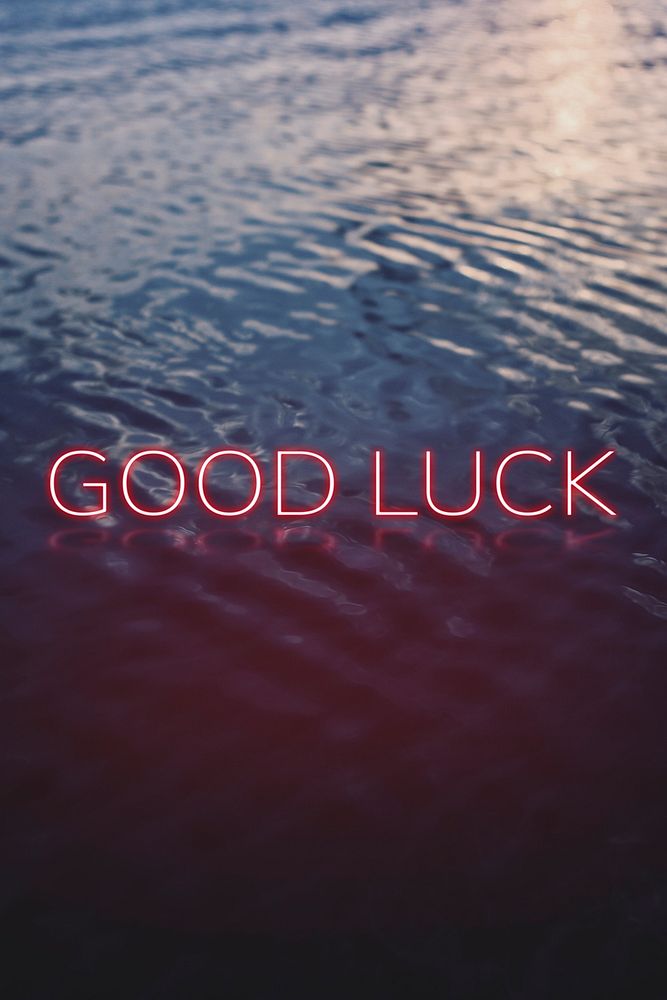 GOOD LUCK word pink neon typography