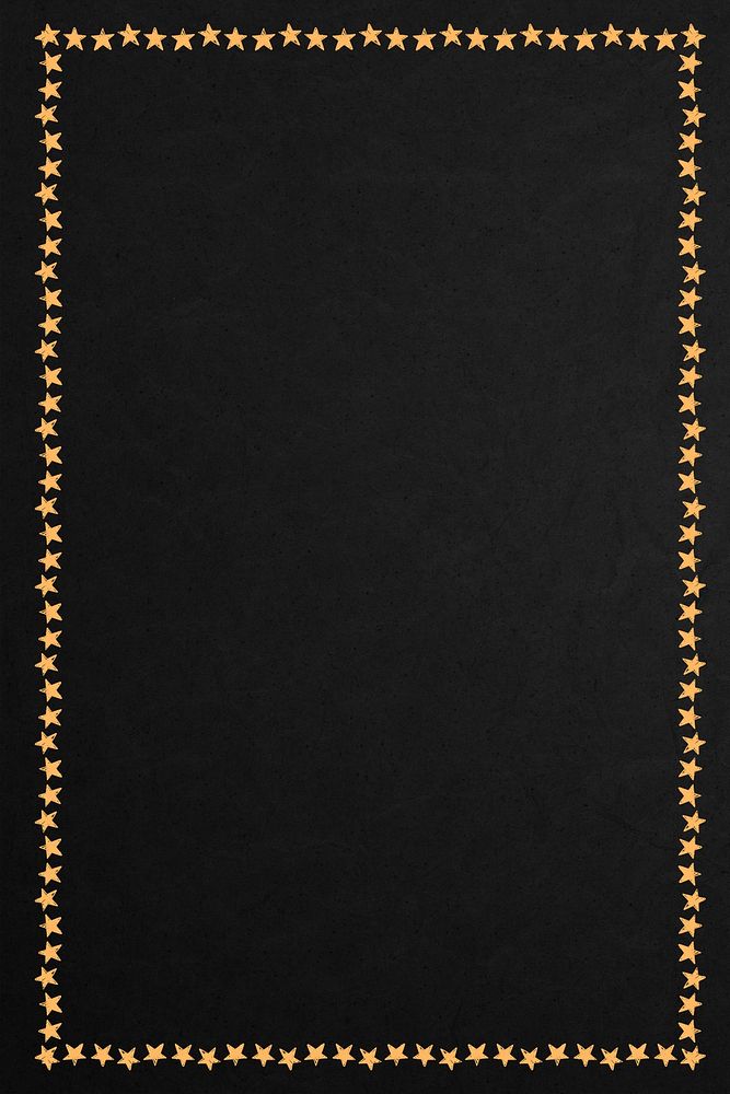 Gold starry frame element on a black background