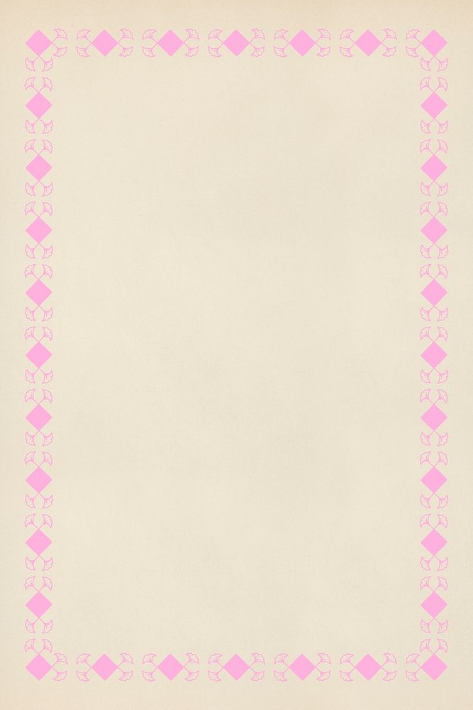 Pink ornamental frame on a beige background design element